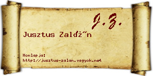 Jusztus Zalán névjegykártya